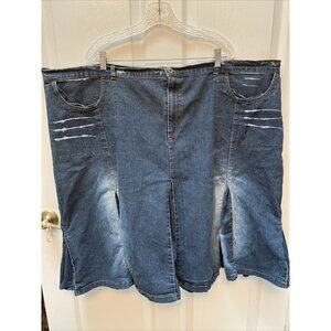 t JAMIE NICOLE casual solid blue pleated skirt 32W